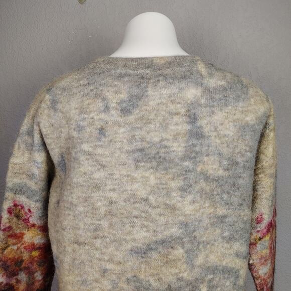 J.Crew Collection Alpaca–Merino Watercolor Floral Oversized Tunic Sweater NWT S - Picture 13 of 16